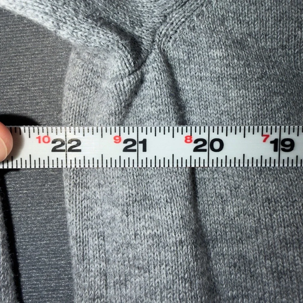 Robert Graham Mens Gray Cotton Quarter Zip Sweater Classic Fit Striped Trim L